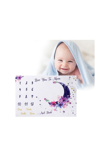 Dolıty Bebek Milestone Battaniye Aylık Ay Fotoğraf Prop Stil-a Stil A Çok Renkli