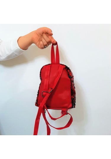 Fiyra Crn Kırmızı Pullu Kız Çocuk Sırt Çantası 16cmx20cmx10cm 001