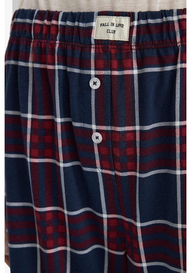 Defacto Regular Fit Kareli Pijama Altı-fall İn Love G3354ax25aunv241 Lacivert-nv241