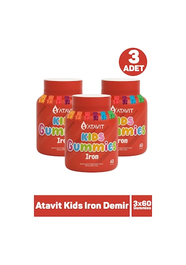 Atavit Kids Iron Demir 60 Gummies 3 Adet
