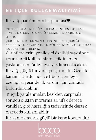 Boco Born In Cosmetics %100 Saf Itır Çiçeği Uçucu Yağı 10 ML