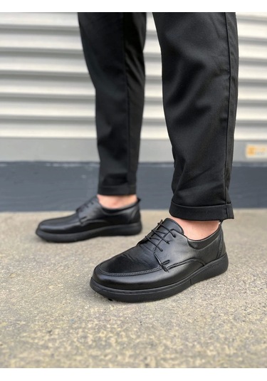 Jy0510 Clasica Bağcıklı Cilt Erkek Günlük Klasik Ayakkabı Cst - Siyah Siyah