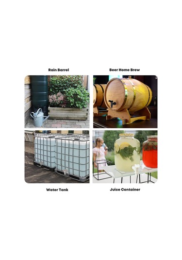 Xurunkeji 3/4in Su Butonu Musluğu Plastik Snap-fit Hortum Yağmur Fıçısı Su Butonu Bsp Dişli Yedek Su Musluğu Pirinç Somunlu Siyah