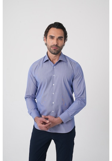 Bisse Uzun Kollu Klasik Yaka Erkek Lacivert Regular Fit Gömlek Gmczg252019 C39 Lacivert