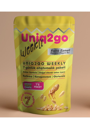 Uniq2go Weekly Fıstık Ezmeli Proteinli Meyve Bar - 7 Adet 50 G.lı