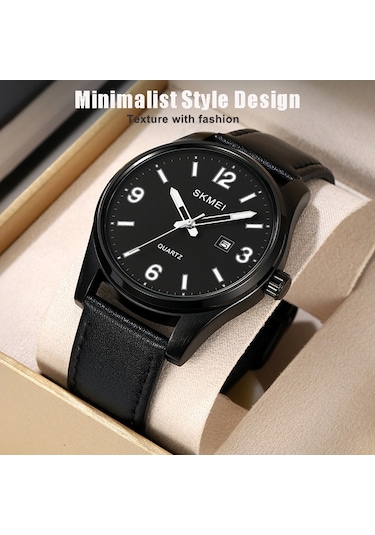 Skmeı 2067 Erkek İş Rahat Stil Açık Hava 50m Su Geçirmez Kuvars Dijital Kol Saati Siyah Kahverengi