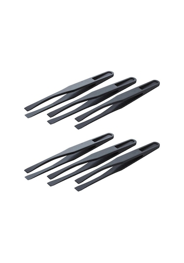 Tangshopping 115mm Uzun Düz Uçlu Siyah Plastik Anti-statik Cımbız 3'lü