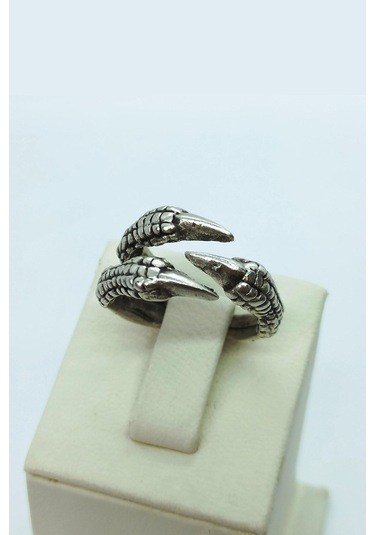 3 Tırnaklı Pençe Şekilli Kadın & Erkek Yüzük Gümüş Kaplama Ayarlanabilir El Yapımı Unisex Yüzük
