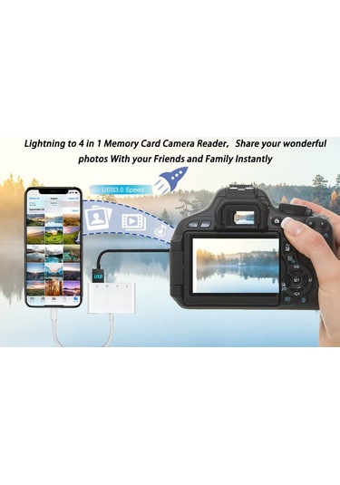 Jeehugo Type-c Çok Fonksiyonlu Kart Okuyucu - Sd/tf/usb+şarj Dörtlü Adaptör, Kamera Fotoğraf Transferi, Plug & Play, Beyaz Kutulu