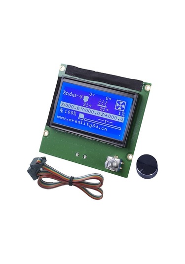 Ender3/3s/3x/pro Uyumlu 12864 Ekran, 3d Yazıcı Aksesuarı - 93x89x19mm Boyutlu Ekran, Düğme Ve Kablolu Set