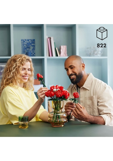 LEGO® Icons Gül Buketi 10328 Yetişkinler için Dekoratif ve Sergilenebilir Model Yapım Seti - 822 Parça