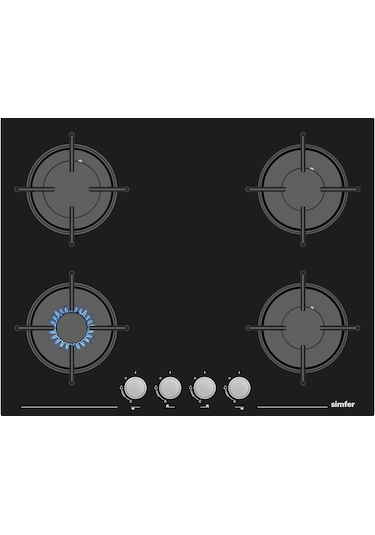 Simfer 3653 4 G 65 CM Siyah Cam Ankastre Ocak