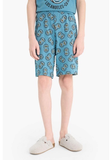 DeFacto Erkek Çocuk Pijama Takımı Baskılı Kısa Kollu Üst Desenli Şort D9989A825SMBE536 DeFacto Erkek Çocuk Pijama Takımı Baskılı Kısa Kollu Üst Desenli Şort D9989A825SMBE536