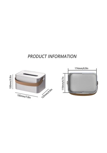 Ganzhoushop Çok İşlevli Mendil Saklama Kutusu Saplı Basit Masaüstü Mendil Düzenleyicigri