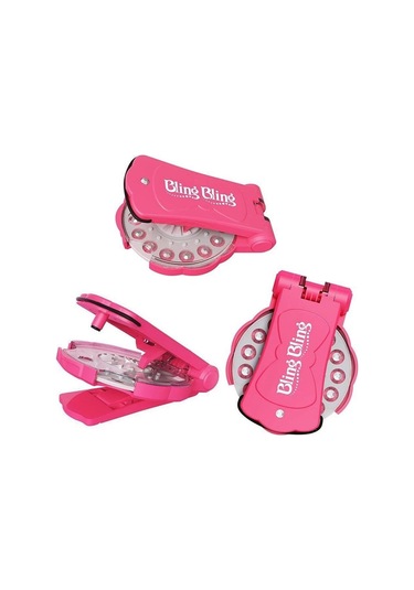 180 Diamond Taşlı Saç Taşı Yapıştırma Seti Saç Zımbası Çok Renkli