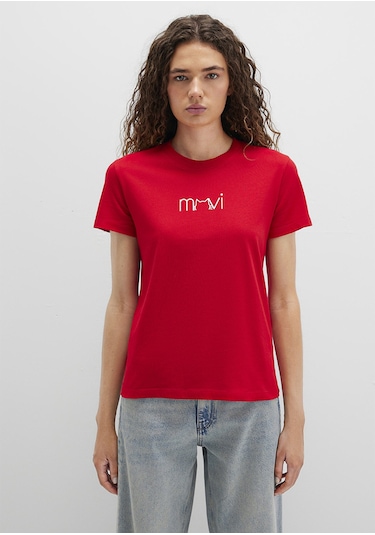 Mavi - Mavi Baskılı Kırmızı Tişört 1613387-82054 Kirmizi