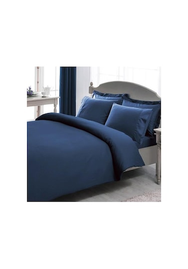 Taç Premium Basic Stripe King Size Saten Nevresim Takımı Lacivert