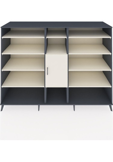 Kronos Dolap 12 Raflı Tek Kapaklı 220x59x163 Antrasit-aytaşı Antrasit-aytaşı