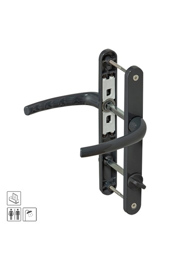 Pimapen Pvc Alüminyum Çift Taraflı Metal Kapı Kolu Wc Antrasit