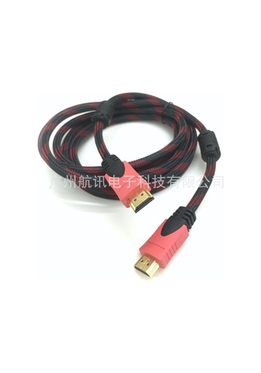 Teltree Hdmı 1.4 Kablosu 1.5m Ve Cat5e Ağ Kablosu 10m - 4k 30hz, 3d, 1000mbps, Red-black Örgü Ve Sarı