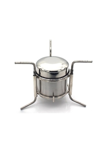 Ganzhoushop Yakıt Taşınabilir Soba Katlanır Katı Kamp Alkol Alkol Kb Gümüş