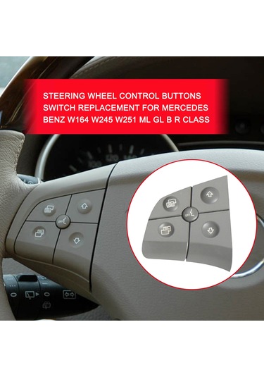 Teltree Mercedes Ml W164/b W245/r Serisi 5 Tuşlu Kahverengi Direksiyon Fonksiyon Anahtarı - Dayanıklı Abs+pc Malzeme 1-gang