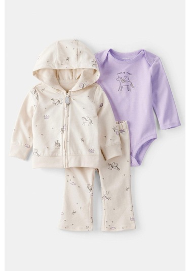 Kız Bebek 3'lü Hırkalı Ctr-1t878510 Ekru