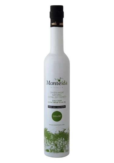 Monteida Erken Hasat Soğuk Sıkım Natürel Sızma Zeytinyağı Beyaz Şişe 500 ML