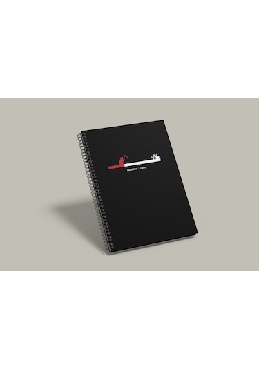 Notebook for Developers - Deadline - Siyah - Kısmi Lak'lı Sert Mukavva Kapak - 100 Yaprak - Kareli - Spiralli Defter