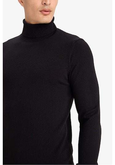 Defacto Slim Fit Dar Kesim Balıkçı Yaka Basic Düz Triko Kazak R1124az25wnbk27 Siyah Defacto Slim Fit Dar Kesim Balıkçı Yaka Basic Düz Triko Kazak R1124az25wnbk27 Siyah
