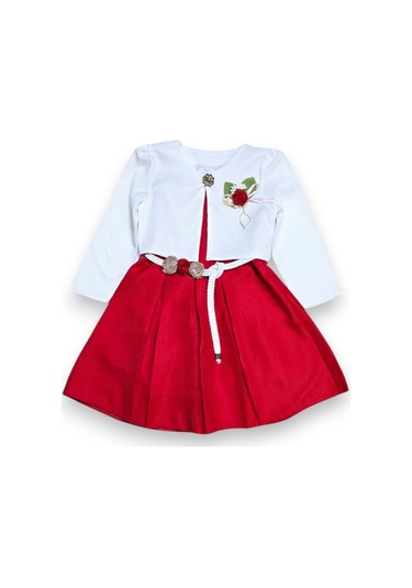 Bolero Hırkalı Kız Çocuk Elbise Sarı