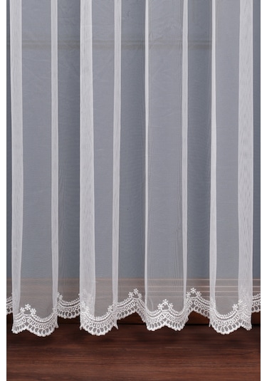 Grek Etek Nakış İşlemeli Çicek Desen Tül Perde