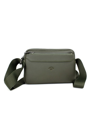 Unisex Haki Renk Orta Boy Askılı Postacı Omuz Çantası Haki