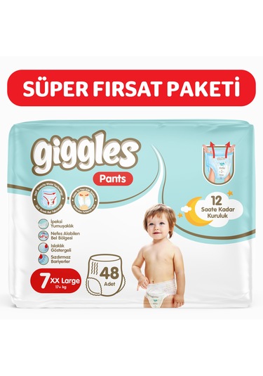 Giggles Pants Külotlu Bebek Bezi 7 Numara Xxlarge 48 Adet