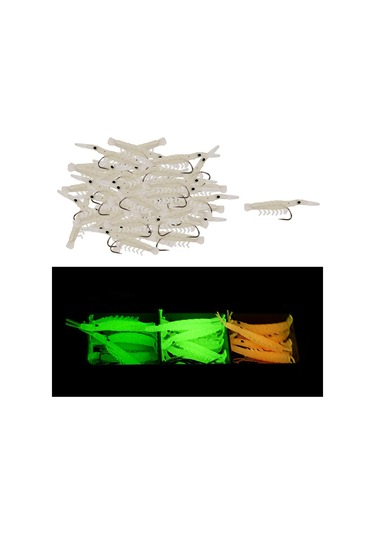 Homyl 50 Adet Balıkçılık Silikon Karides Lures Doğru-renk