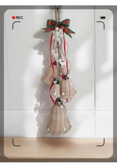 Bambu Noel Çanı 5'li Dekoratif Tasarım 53cm