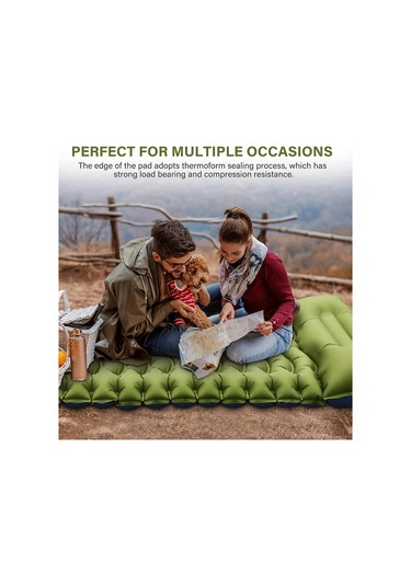 Userfriendly11 Yeşil Kamp Matı Hafif Şişme Taşınabilir Doğa Maceraları İçin Uyku Yatağı Yeşil