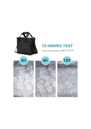 Yaozixa Siyah Isı Saklama Çantası - Isıtma-sojutma Fonksiyonu, Su Geçirmez, Çok Amaçlı: İş, Kamp, Piknik, Yemek Taşıma Siyah