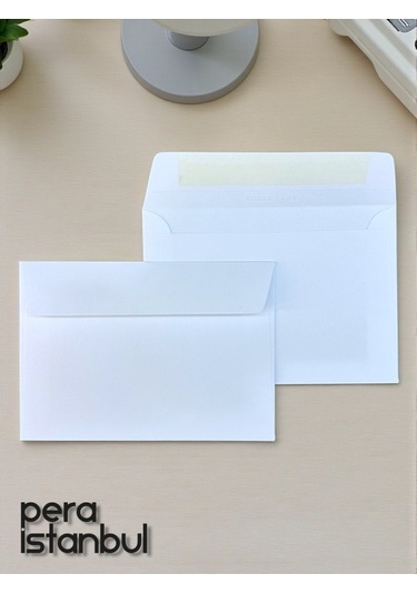 25 Adet C6 Beyaz Davetiye Lüks Tebrik Kartı Mektup Mühür Cüzdan Büyük Kapasiteli Zarf 114x162mm