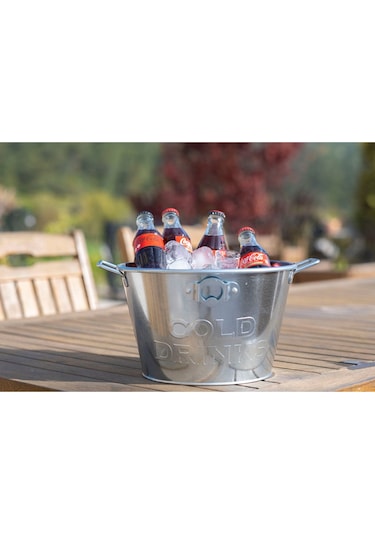 Geniş Metal Buz Kovası, Açacaklı Metal Buz Kovası 1027-cn Siyah