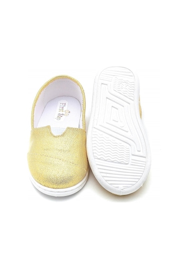 Pullu Toms Çocuk Keten Babet Ayakkabı-sarı-f-487 Altın
