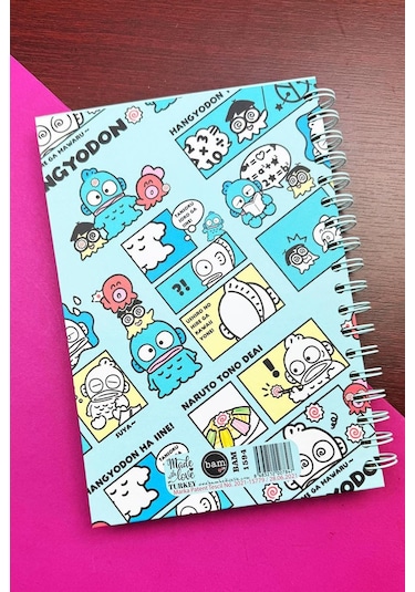 Hangyodon Tasarımlı Spiralli Sticker'lı Tarihsiz Konuşan Ajanda Haftalık Planlayıcı renkli