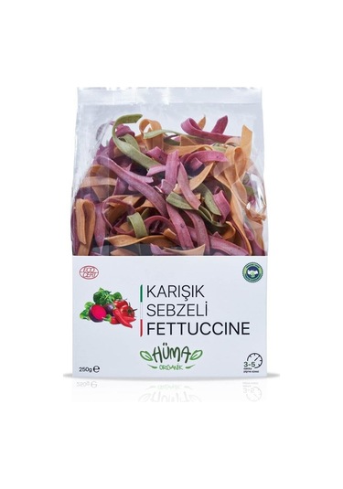 Hüma Organik Karışık Sebzeli Fettuccine 250gr-3128