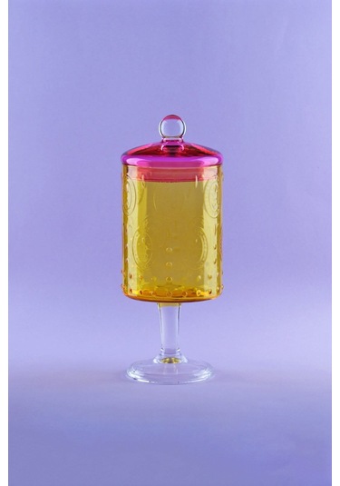 Glore Kavanoz Fleur Ayaklı Sarı Pembe 83324 Çok renkli