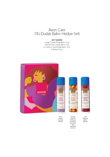 Avon Care Festive Kisses Dudak Balmı Seti 3 x 4 G