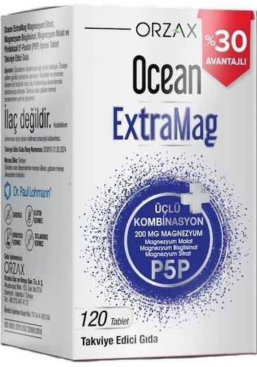 Orzax Ocean Extramag Takviye Edici Gıda 120 Tablet