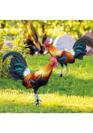 Qingmipy Sarı Led Işıklı Akrilik Tavuk Figürü, Çimen Ve Bahçe Dekorasyonu, Toprak Takılı Bahçe Figürü, Evcil Hayvan Temalı Bahçe Aksesuarı