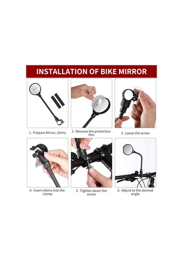 2 Adet Bisiklet Aynası Mtb Yol Bisikleti Arka Görüş Gidon Aynaları Bisiklet Aksesuarları Açı Ayarlanabilir Bisiklet Arka Görüş Aynası