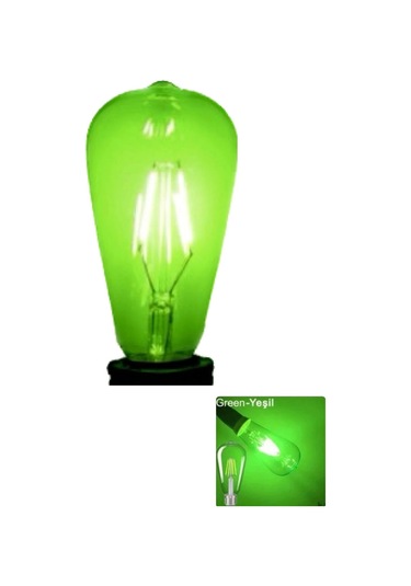 4 W Yeşil Işık 4 Flamanlı Rustik E27 Duy Led Ampül Renkli 1 Adet