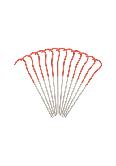 Tenfowee 12'li Titanyum Çadır Kazığı - Süper Hafif, Sağlam Ve Parlak Turuncu Renkli Çok Renkli